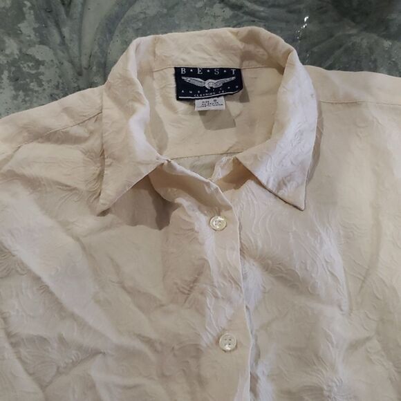 silk Best American clothing co. Medium Fit silk blouse Long Sleeve - Picture 2 of 5